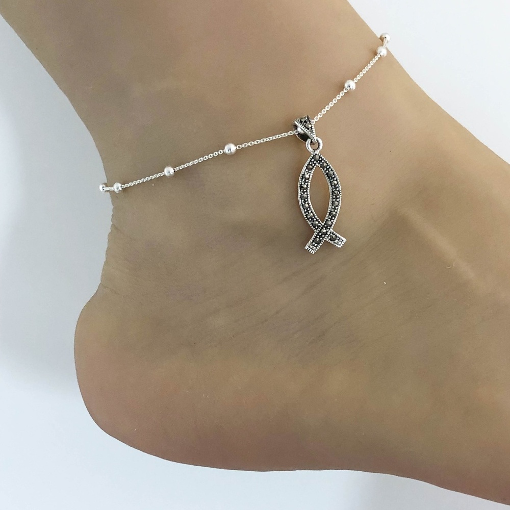 Marcasite Anklet, Sterling Silver
